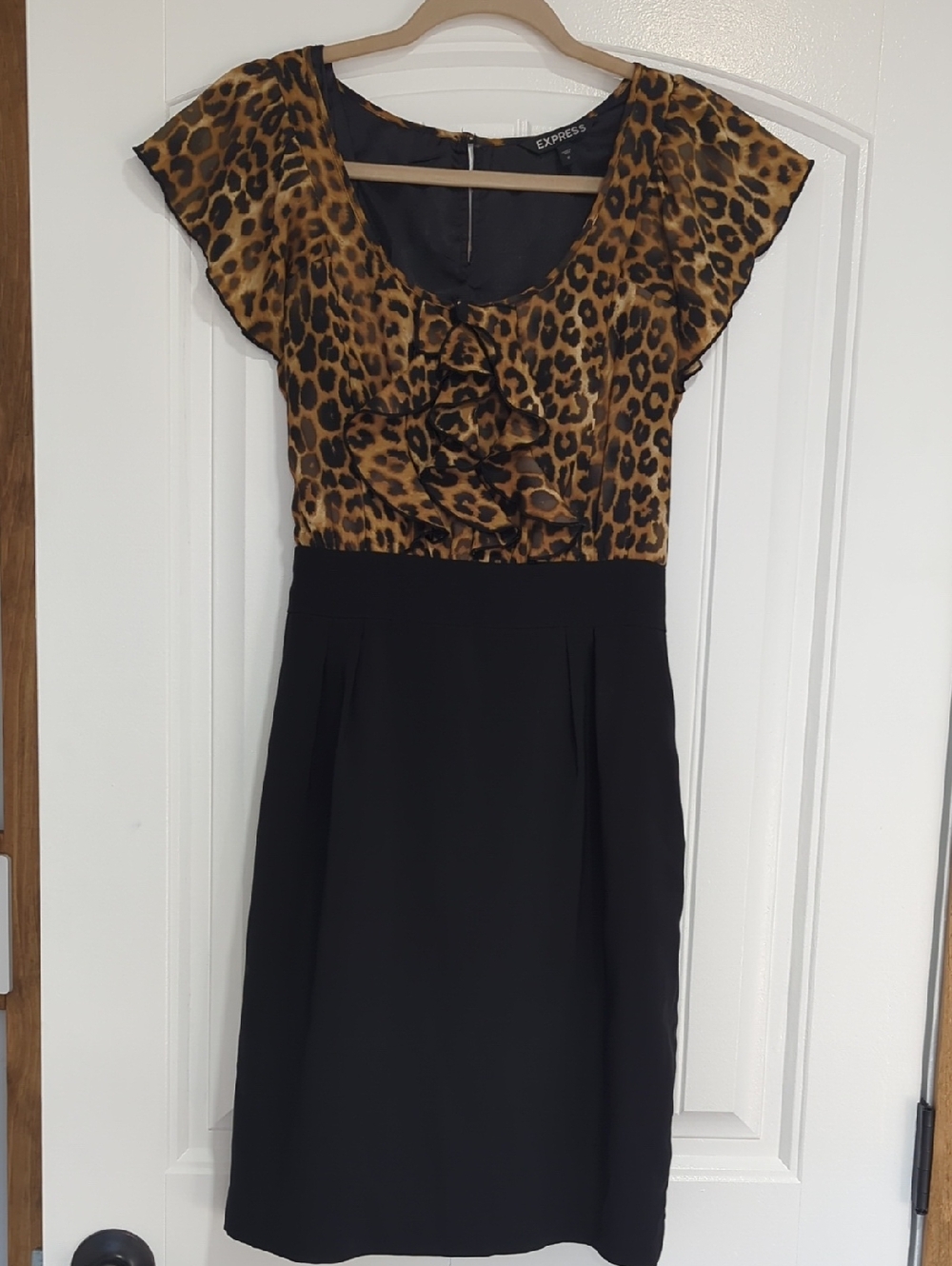 Cheetah Print Ruffle Mini Dress